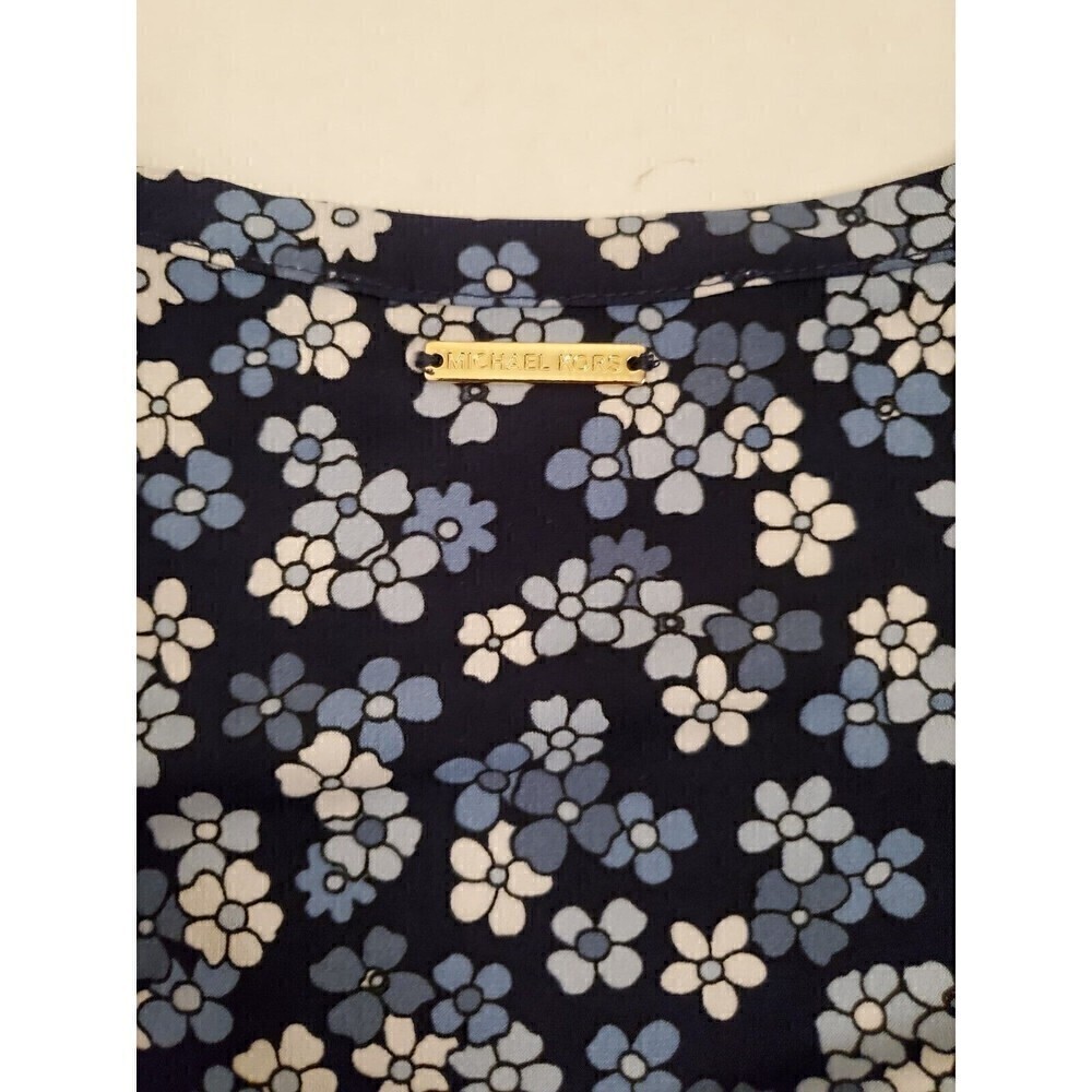 MICHAEL Kors Sleeveless Blouse Navy Floral Size S - Picture 4 of 4